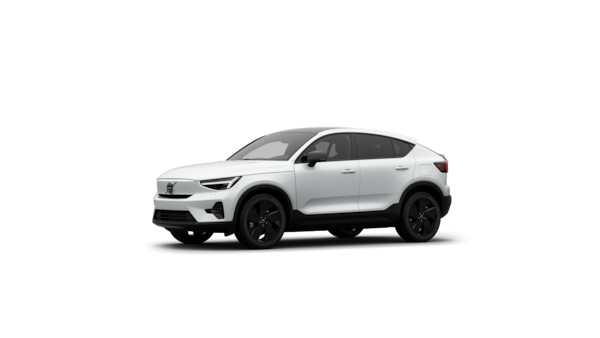 Volvo-auton kolmen neljänneksen näkymä ulkopuolelta tavallisella studiotaustalla.