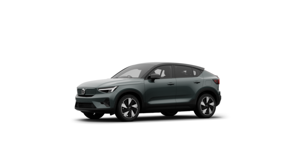 Volvo car exterior three-quarter view in a plain studio background.