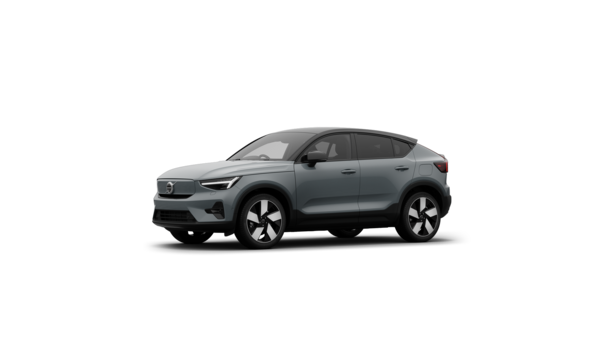 Volvo car exterior three-quarter view in a plain studio background.