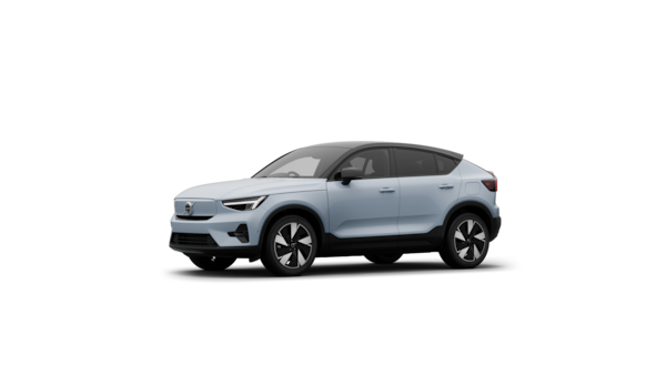 Volvo car exterior three-quarter view in a plain studio background.