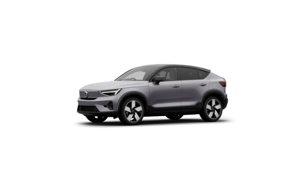 Volvo car exterior three-quarter view in a plain studio background.