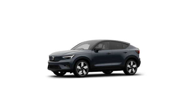 Volvo car exterior three-quarter view in a plain studio background.