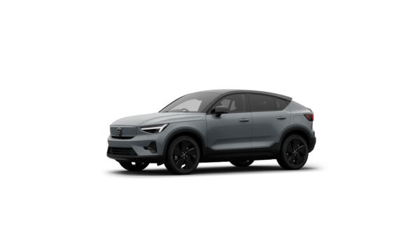 Volvo car exterior three-quarter view in a plain studio background.