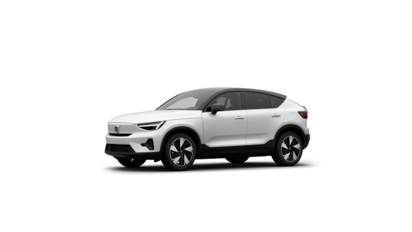 Volvo-auton kolmen neljänneksen näkymä ulkopuolelta tavallisella studiotaustalla.