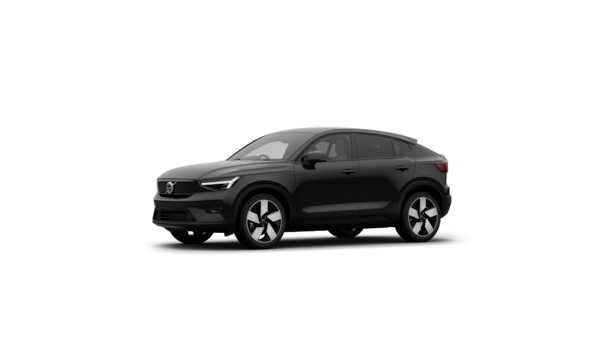 Volvo car exterior three-quarter view in a plain studio background.