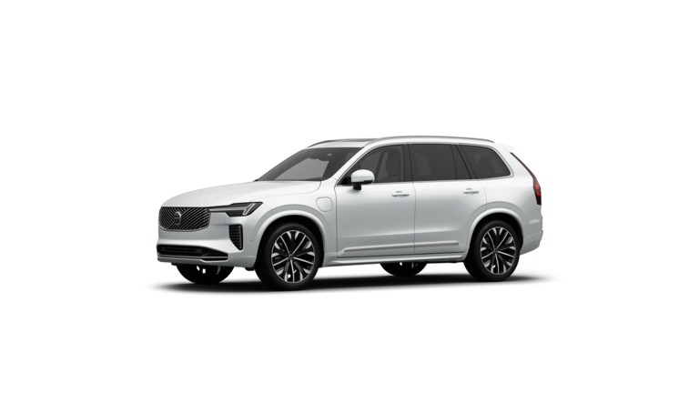 Volvo car exterior three-quarter view in a plain studio background.