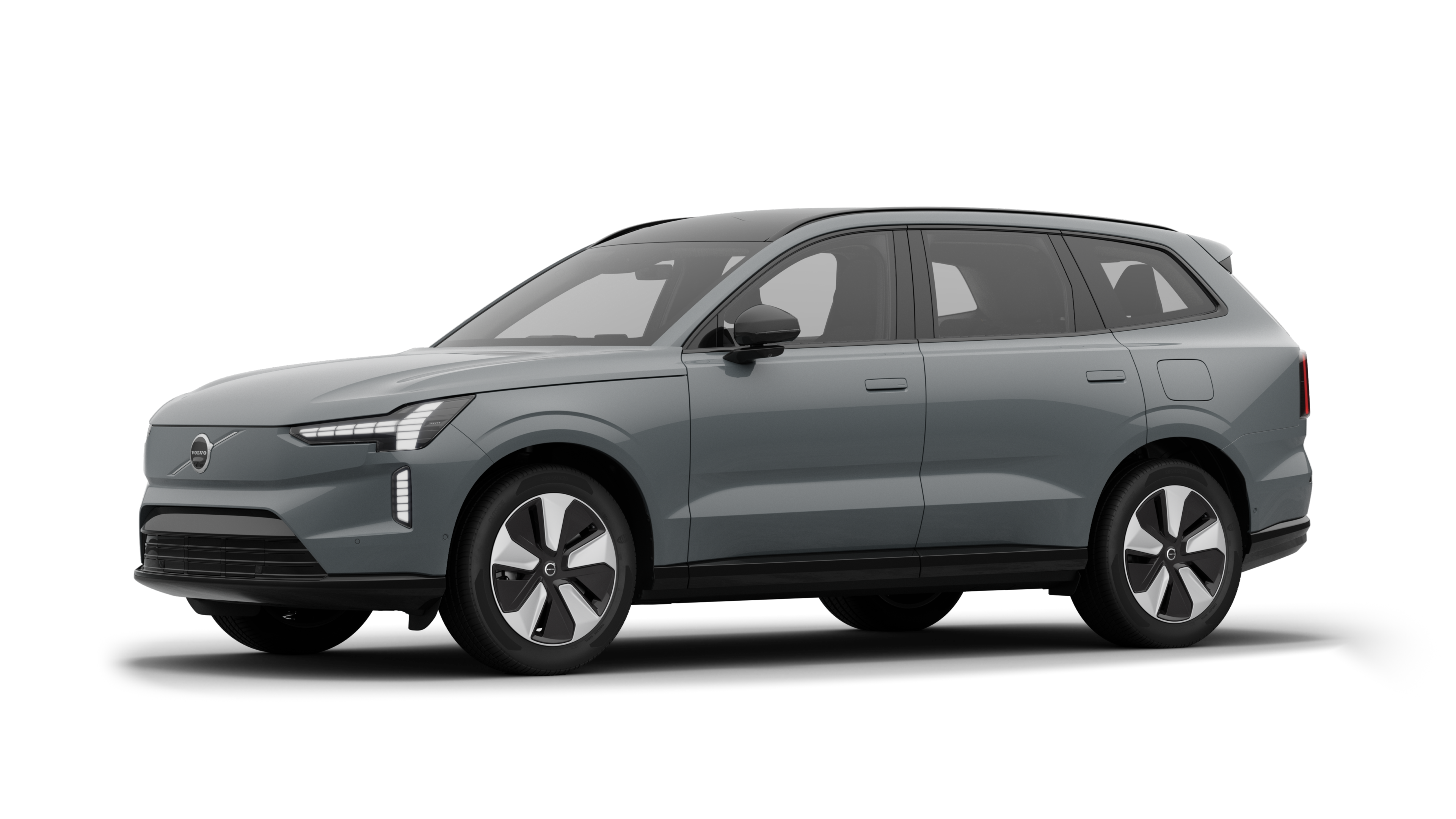 A Volvo autó külseje háromnegyed nézetből, letisztult stúdió háttér.