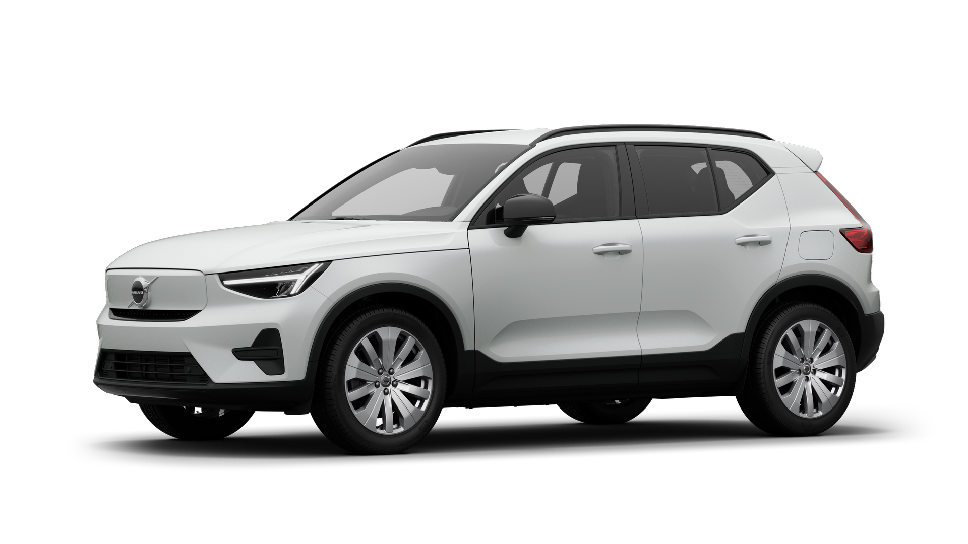 Volvo car exterior in three-quarter view, plain studio background.