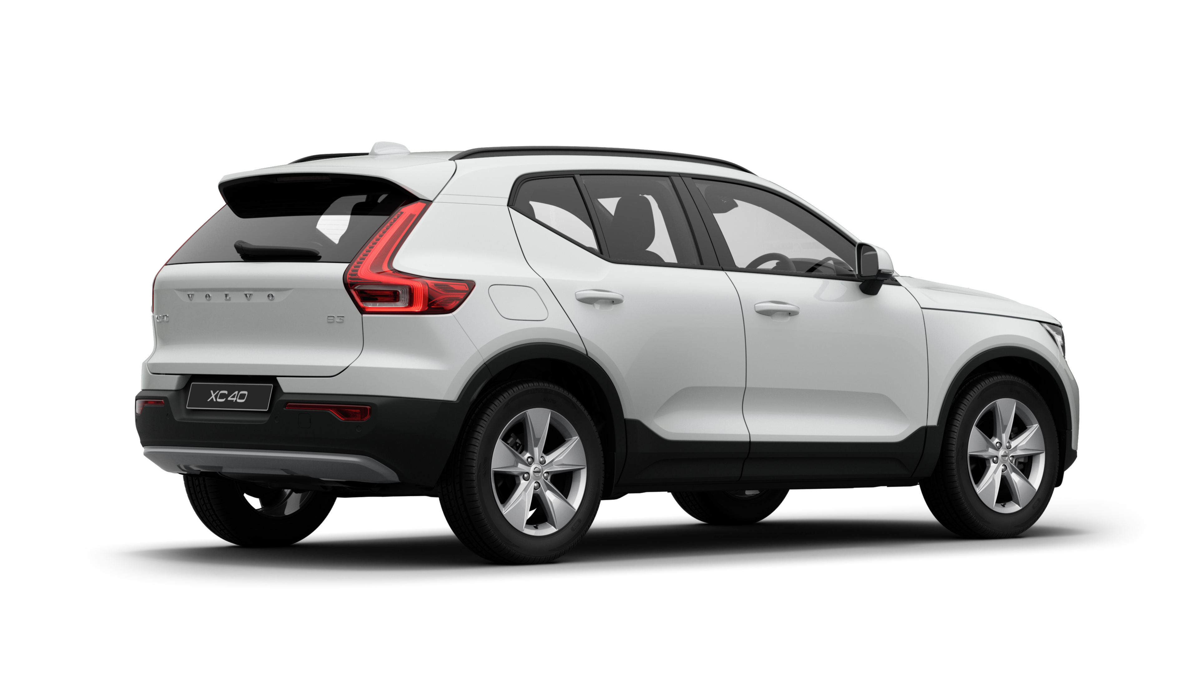Volvo car rear three-quarter view on plain studio background.