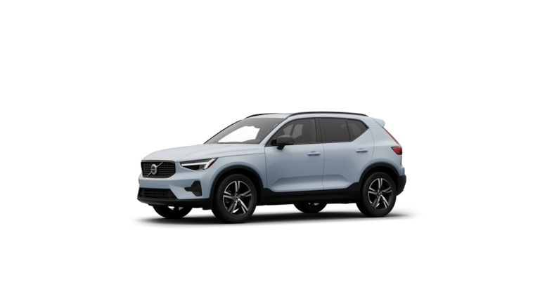 Volvo car exterior three-quarter view in a plain studio background.