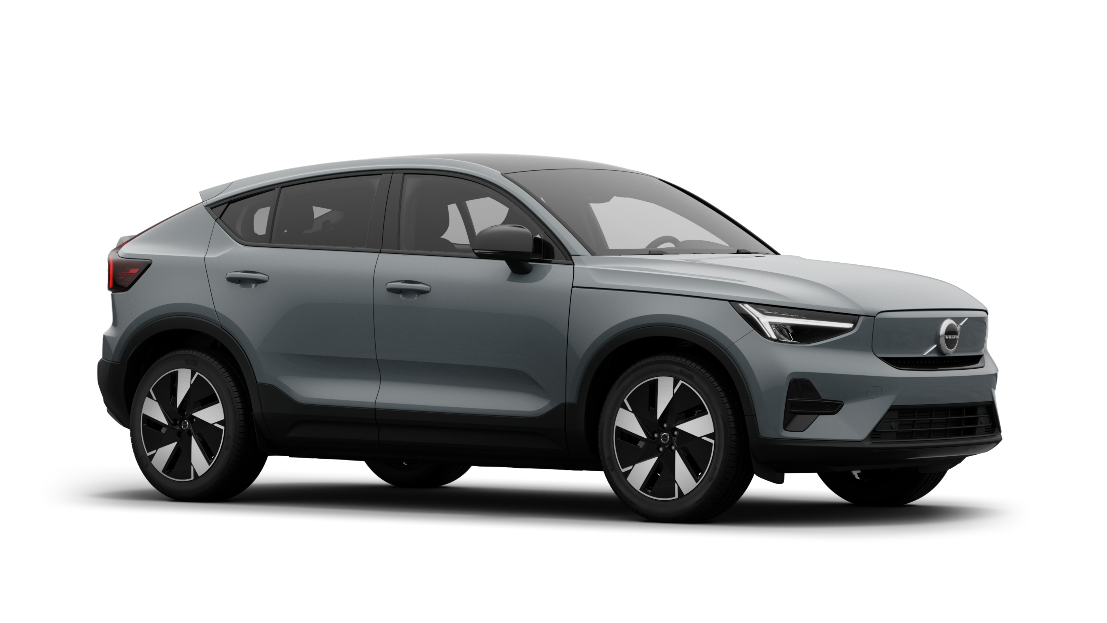 Exterieur van een Volvo, driekwart aanzicht in een effen studioachtergrond.