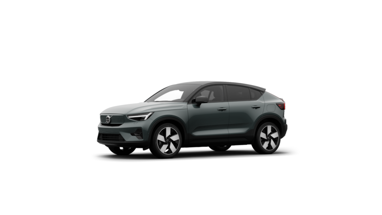 Volvo-bilens eksteriør trekvartvisning i en almindelig studiebaggrund.